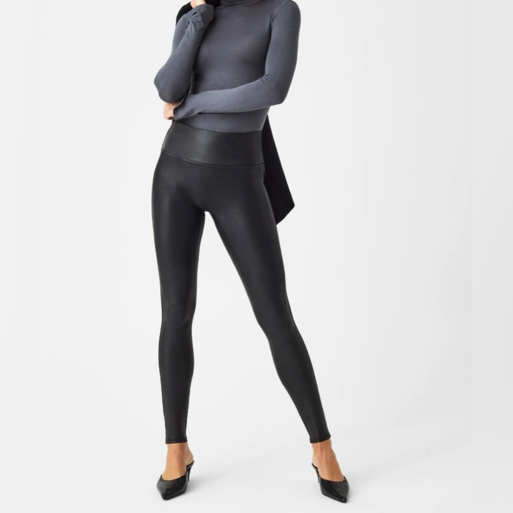 NWT Spanx Faux Leather Leggings - Large